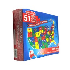 Melissa  Doug USA Map Floor Puzzle 51 Piece United States Geography Ages 6 