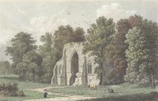 HANTS. Netley Abbey, west Window. Westall-Finden c1833 old antique print