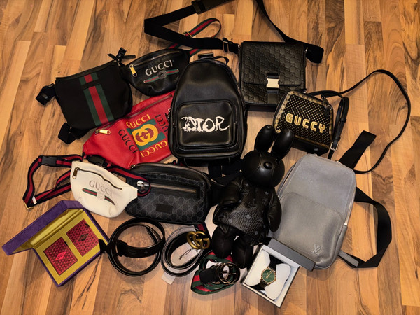 Gucci Dior MCM Taschen Gürtel Uhr Herren Damen Set