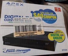Apex DT250 Digital TV Converter Box With Analog Pass Through - New Sealed