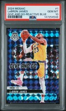 2024-25 Panini Mosaic - Give and Go LeBron James #1 Reactive Blue PSA 10