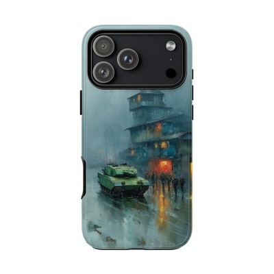 Phone Ink - iPhone/Galaxy/Pixel - Tough Case - Green Challenger 2 Tank Washed