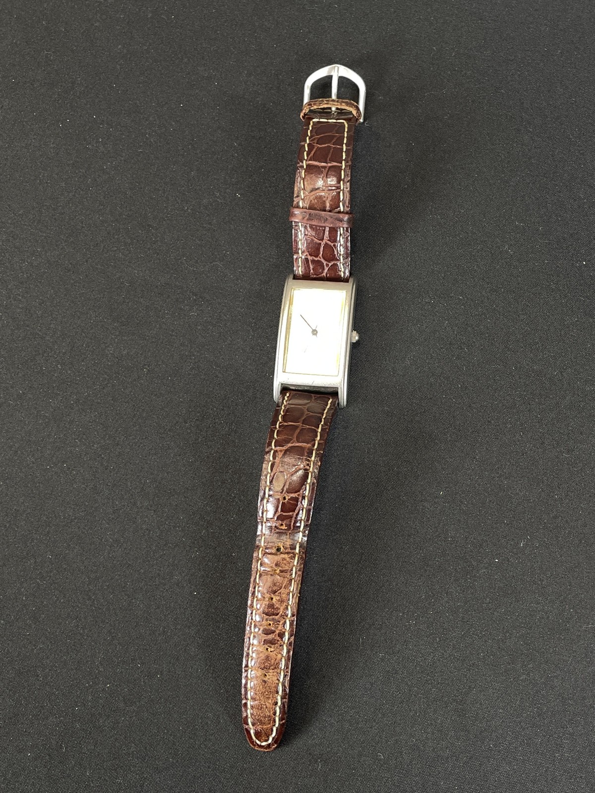 Microsoft Mens Watch Rectangular Cream Dial Brown… - image 3