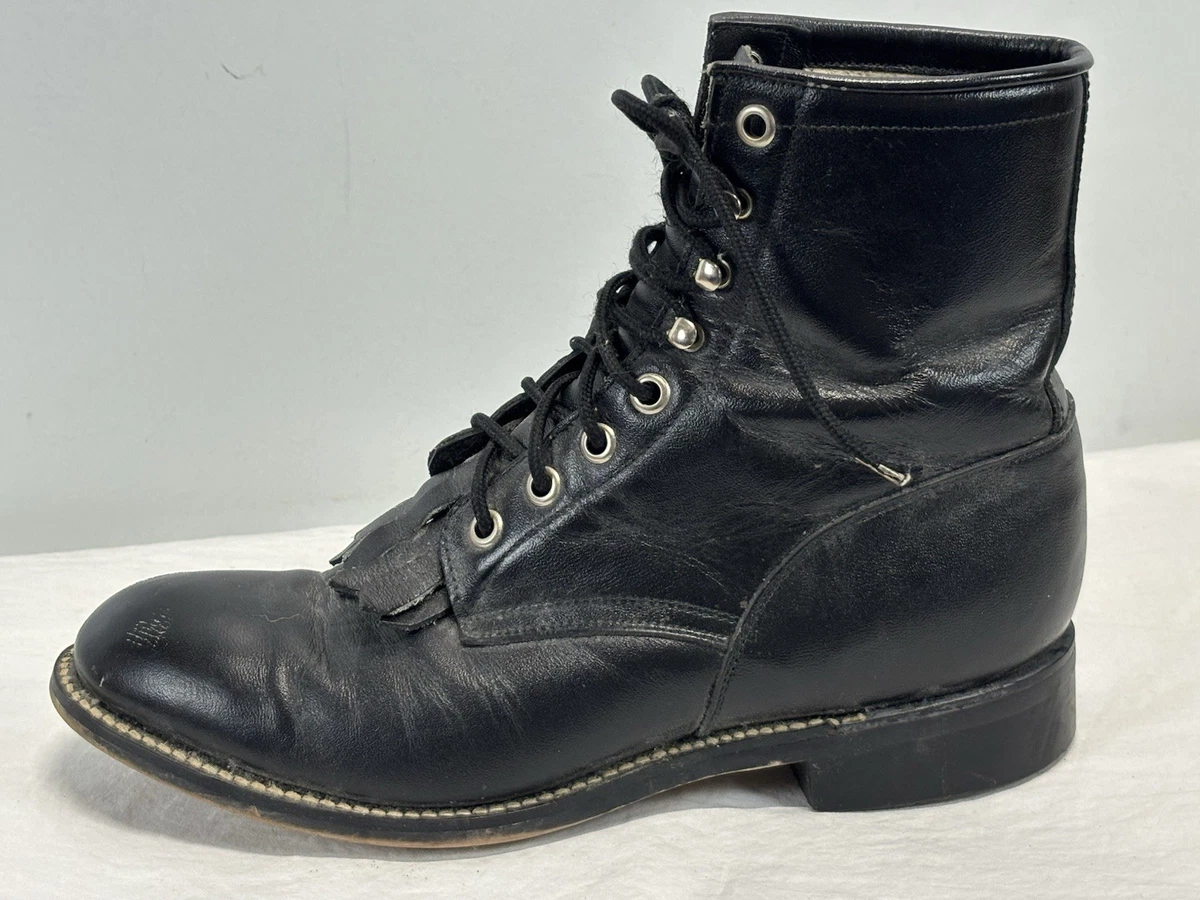 Justin Men\'s Pull-on Ankle Black Boots size refer to measurement Justin Boots Ankle Black Boots for Men for Sale | Shop New  main image 4