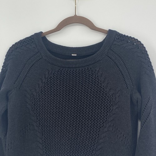 Lululemon Cropped Pullover Sweater Size M Open Knit Be Present Breathable Lounge - Picture 9 of 11