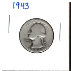 1943 Washington Quarter 90% Silver Coin!  Free Shipping