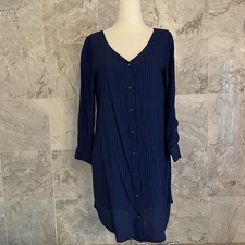 Madewell Navy Blue Striped Autumn Shift Dress XS