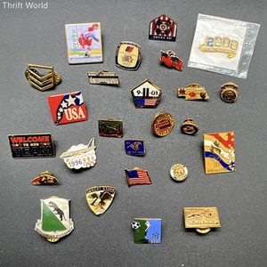 Vintage Olympics Military Airline Patriotic Lapel Pins Lot 25 Atlanta 9/11