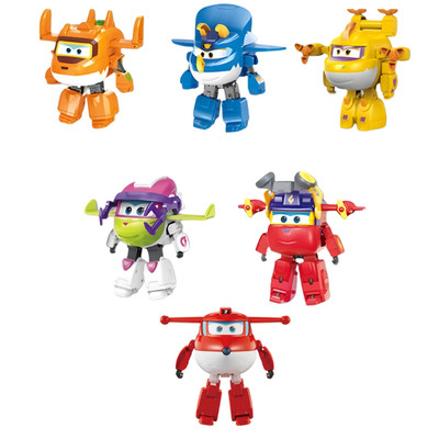 Super Wings Season9 Electric 6-Type Robot Set-Stego Trico Curie Runi Brachy