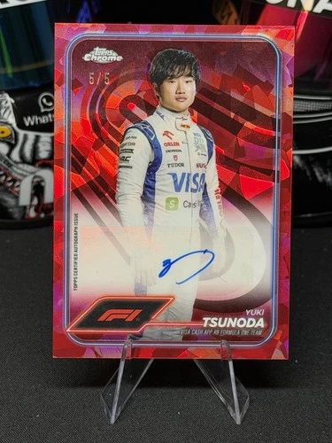 2024 Topps Chrome Sapphire Formula 1 YUKI TSUNODA Auto Signatures Red /5