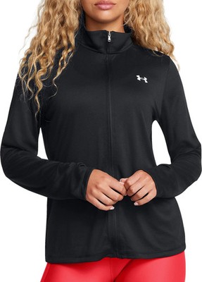 Under Armour Tech Full Zip Damen Lauftop Schwarz Langarm Run Jogging