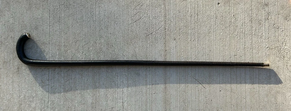 Bastón de autodefensa de metal envuelto en cuero antiguo del siglo XIX. Muy buen estado. Foto 2 de 4
