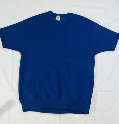 Vintage Jerzees Sweater Mens Large Crewneck Short Sleeve Pullover Made USA 90s