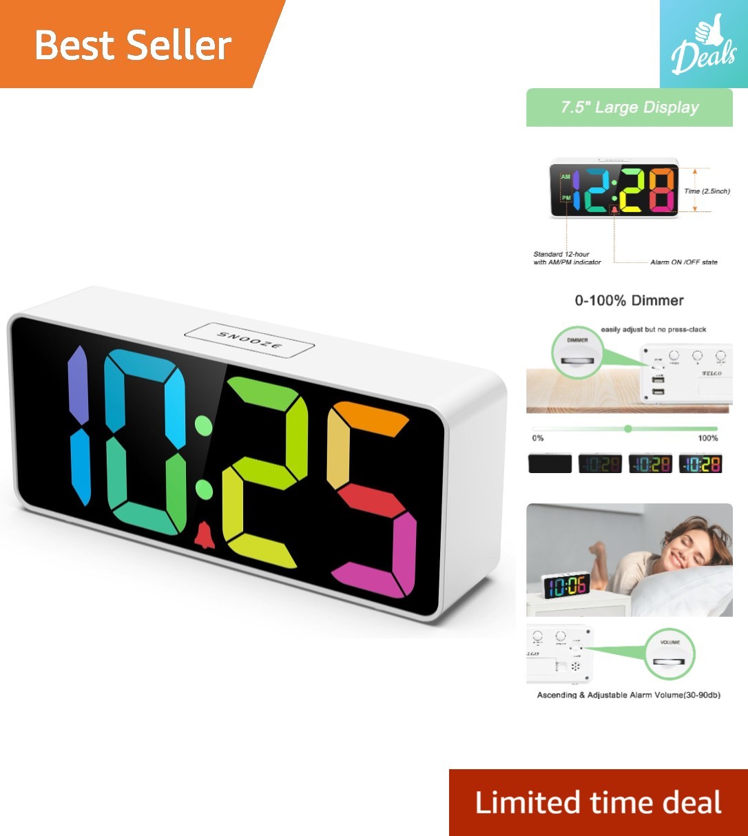 With 7.5-inch Bright Display & Adjustable Volume