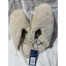 Universal Thread Cream Skylar Faux Fur Slippers Memory Foam Womens 9 NEW