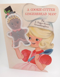 Vintage Hallmark Christmas card for Granddaughter gingerbread cookie cutter