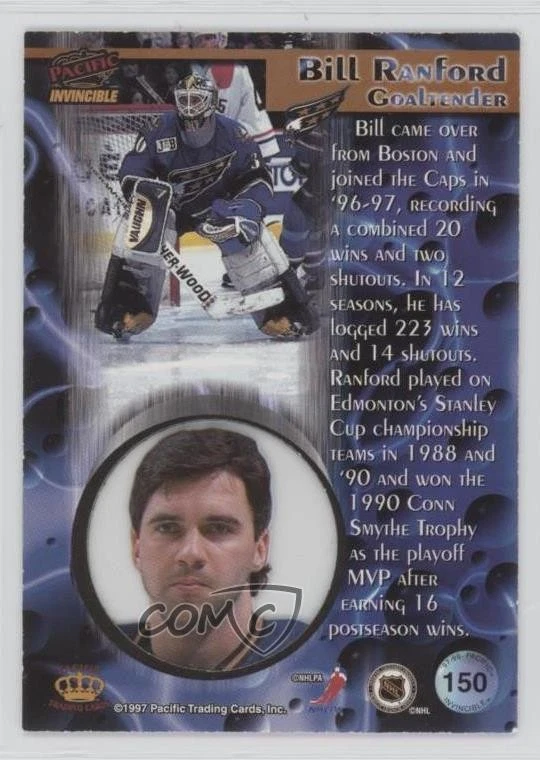 1997-98 Pacific Invincible Bill Ranford #150 - Image 2 of 2