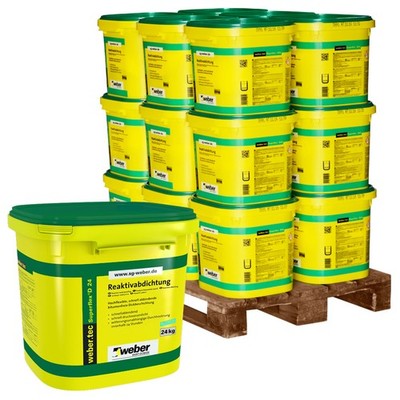 18 x weber.tec Superflex D24 Reaktivabdichtung Bitumen Dickbeschichtung á 24 kg