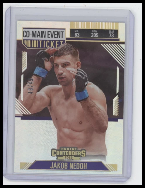 2025 Panini Contenders PFL #47 Jakob Nedoh Co-Main Event Ticket #/49