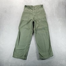 VTG US Army Trousers Mens 30x29 Green Sateen OG107 Type 1 Made in USA Military