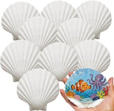 VMEECARL 30Pcs 4"-5" Large Scallop Shells for Crafts, Beach Wedding Decor