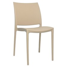Chaise De Salle À Manger Altea En Plastique Couleur Beige Modèle Confort