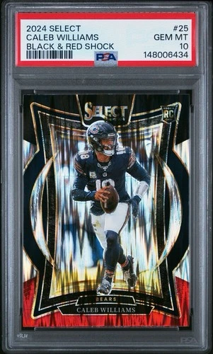 2024 PANINI SELECT BLACK & RED SHOCK #25 CALEB WILLIAMS PSA 10