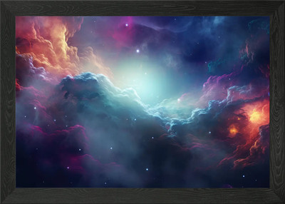Sternenlicht Weltraum Collage gerahmtes Wandbild Poster Leinwanddruck Bild