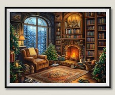 Cozy Book Time - DIY Chart Counted Cross Stitch Patterns Needlework DMC Color