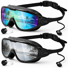Swim Goggles Adult No Leak Anti Fog UV Mirror Lens Indoor Outdoor Swimmers