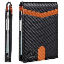 Money Clip Wallets for Men,Slim Bifold Wallet 10-12 Cards, Mens Leather Walle...