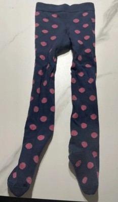 Dunkelblau/rosa gepunktete thermo strumpfhose - Größe 98/104 - Marke: TCM