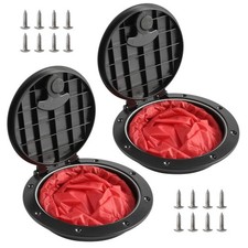 2 PCS 6'' Black Deck Plate Kit Deck Hatch with Storage Bag for Fishing Kayak ...