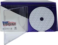 CD Jewel Cases Slimline 5.2mm, Single 1 Disc, Clear Purple, Pack of 10