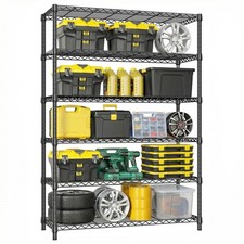 6-Tier Heavy Duty Metal Wire Shelf Garage Kitchen Pantry 17.7x47.3x82.4in