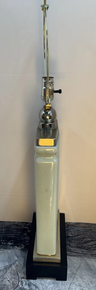 Modern Gray/Blue Table Lamp Crackle Ceramic Glaze Antique Base- no shade - Image 2 of 4