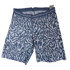 Under Armour Light Blue Graphic Print Bicycle Shorts Size XL Flaw
