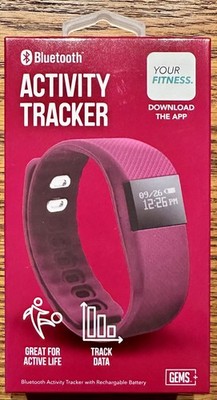 GEMS Bluetooth Activity HEALTH Fitness Tracker Adjustable ROSE Color Band NEW