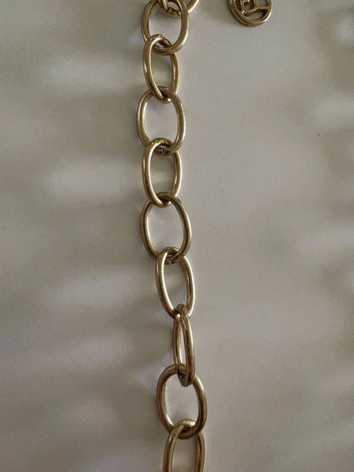 Erica Lyons EL Tono Dorado Negro Grueso Declaración Collar Ajustable 9" Foto 4 de 4