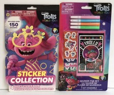 New DreamWorks Trolls World Tour: Marker Fun Set  Over 150 Stickers Kid Crafts