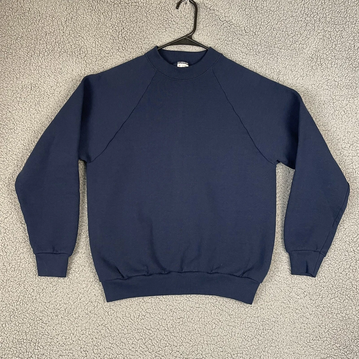 Vintage Blank Crewneck Sweatshirt Womens Medium Blue Fruit Of The