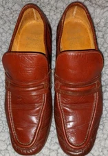 Embassy Collection Hanover Brown Leather Loafers 7.5D/B C/R Casual Slip On Shoes