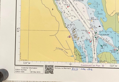 Admiralty 51 PUGET SOUND POINT DEFIANCE TO OLYMPIA Nautical Paper Wall Map Chart - Afbeelding 9 van 12