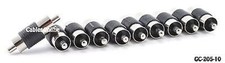 RCA Male Plug to RCA Male Plug Audio Coupler Adapter Pack of 10 - CablesOnline