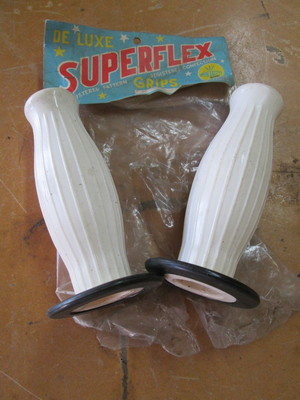 NOS Metalplast Superflex Grips Made in Italy Deluxe Black & White 27mm/27mm