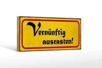 Holzschild Spruch 27X10 Cm VernüNftig Ausrasten Holz Deko Schild Wooden Sign