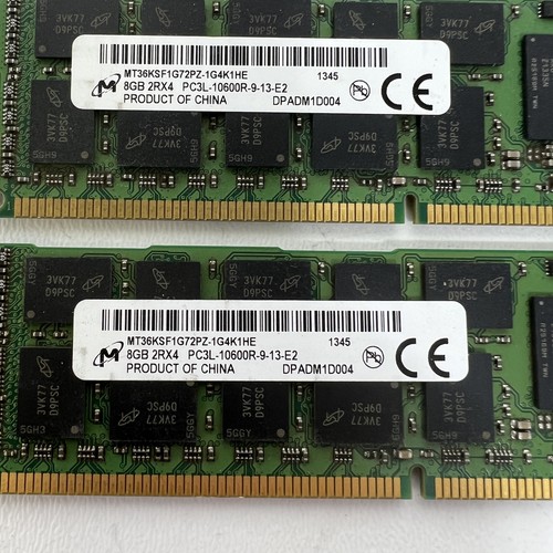 LOT OF 4 Micron 8GB PC3L-10600R ECC Server Memory RAM MT36KSF1G72PZ-1G4K1HE 32GB - Picture 2 of 2