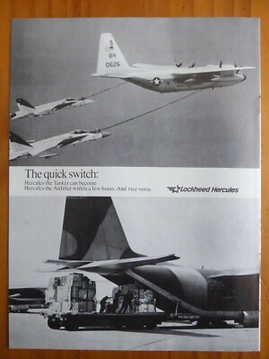 6/1984 PUB LOCKHEED KC-130 HERCULES TANKER FRACHTER F-18 HORNET ORIGINAL ANZEIGE