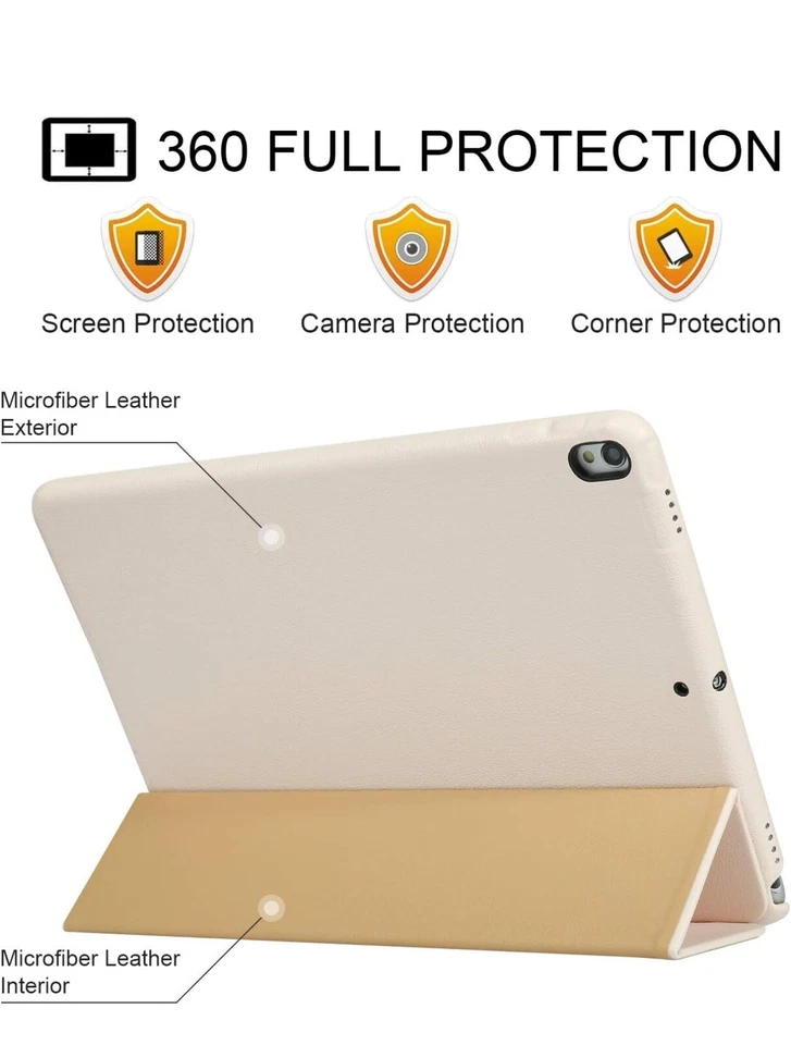 JISON21 Folio For iPad Air 3 Case,10.5” Auto Sleep/Wake Smart Case White - Image 4 of 4