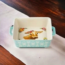 NEW The Pioneer Woman 8x8 Square Baking Dish Sweet Romance Cow
